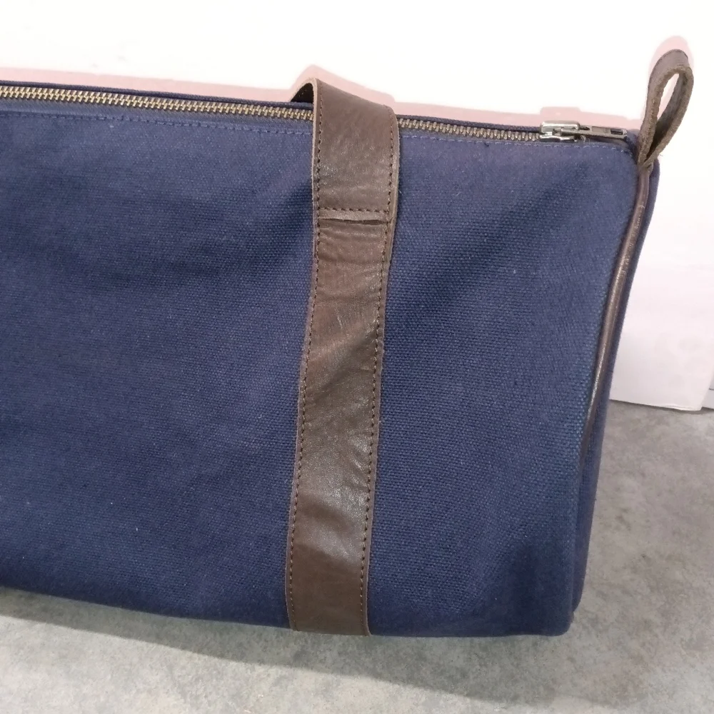 Mark & Graham Canvas And Leather Duffel Bag / Weekender Travel Bag